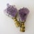 Gift boxed set of 2 custom made Amethyst Gemstone Table Finials set in solid brass with gold leaf backing. Decadent and...