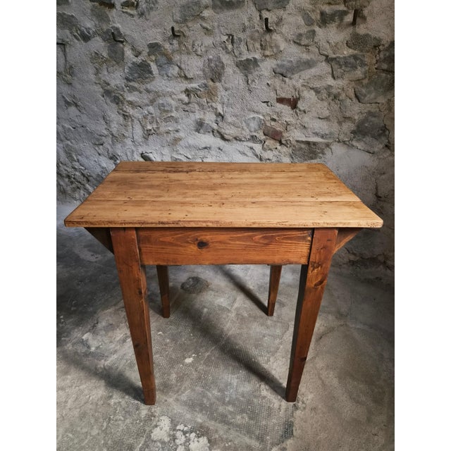 Antique French Worktable and Bistro Chair, 1900s and 1950, Set of 2 For Sale - Image 10 of 18