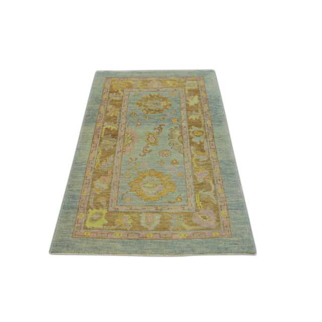 Turkish Modern Turkish Oushak Rug 3'2" x 5' For Sale - Image 3 of 6