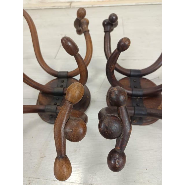 Wood Antique Coat Racks, Set of 2 For Sale - Image 7 of 13