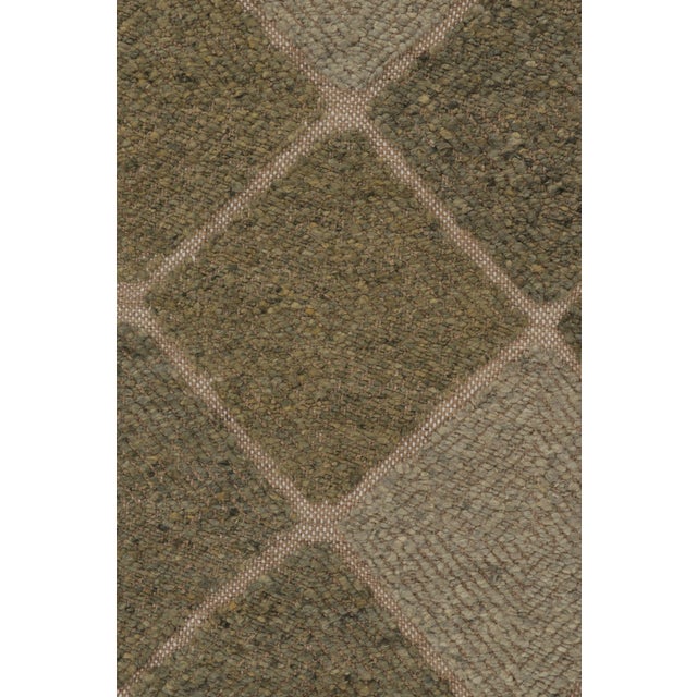 Rug & Kilim’s Scandinavian-Inspired Rug, Olive & Sage Green Geometric Diamonds For Sale In New York - Image 6 of 10