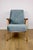 Vintage loft armchair from the 1970s in light blue. An original, restored 1970s Vintage Loft armchair featuring new blue...