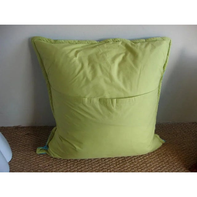 Anichini of Turkey Silk Red and Turquoise Throw Pillows With Down