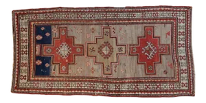 Vintage Caucasian Rug Runner - 3'9" X 7'5"