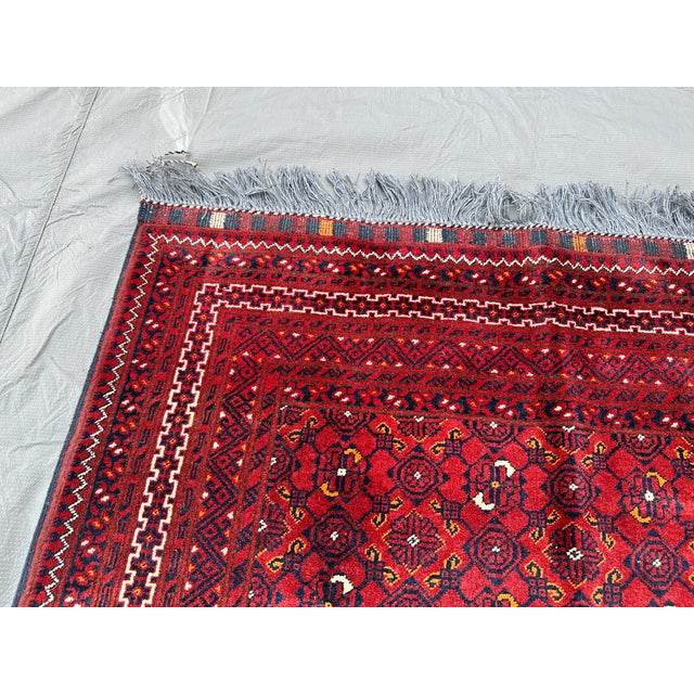 High Quality Afghan Beshir Kunduz All-Over Lattice Rug - 6'2" X 3'8" For Sale - Image 9 of 12