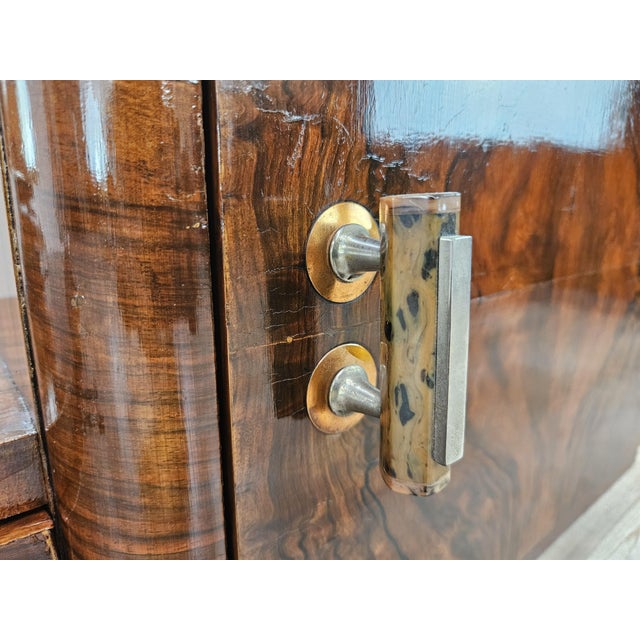 Art Deco Walnut Dressing Table with Mirror, 1940 For Sale - Image 12 of 18