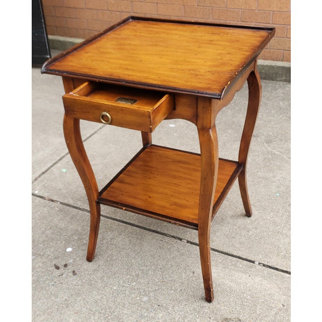 Theodore Alexander Chateaux Du Vallois Yew Wood Tier Side Table For Sale - Image 9 of 10