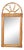 Mid-Century Modern Bohemian Tan Arch Bamboo & Rattan Wall Mirror For Sale