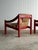 Pair of Vintage Red Lacquered Rush Lounge Chairs, Attributed to Vico Magistretti For Sale - Image 11 of 18