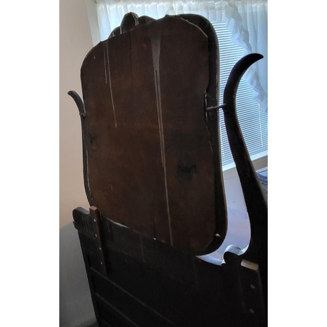 Wood Antique Tiger Oak Dresser With Vanity Mirror For Sale - Image 7 of 8