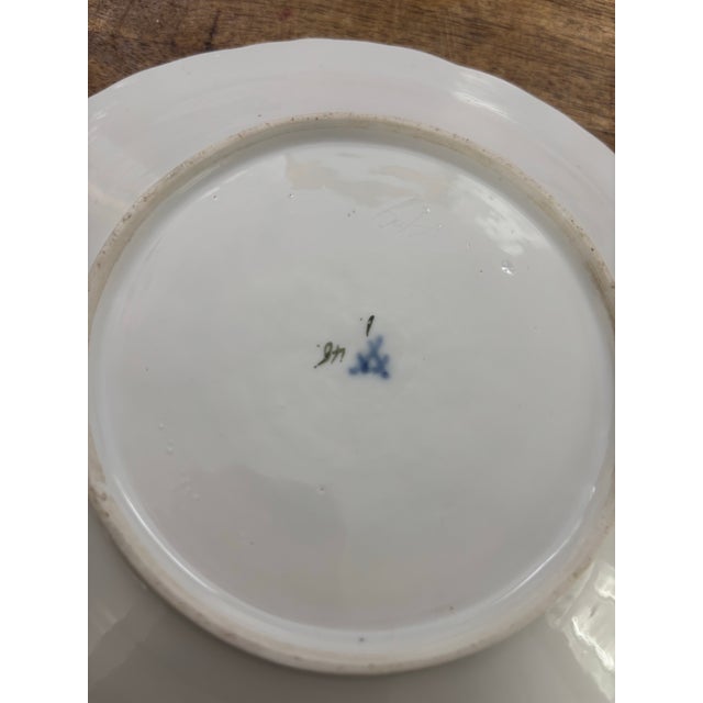 Ceramic Late 18th Century Porcelain Relief Plate With Gilt Moulded Vine and Grape Leaves From Meissen Porcelain For Sale - Image 7 of 8