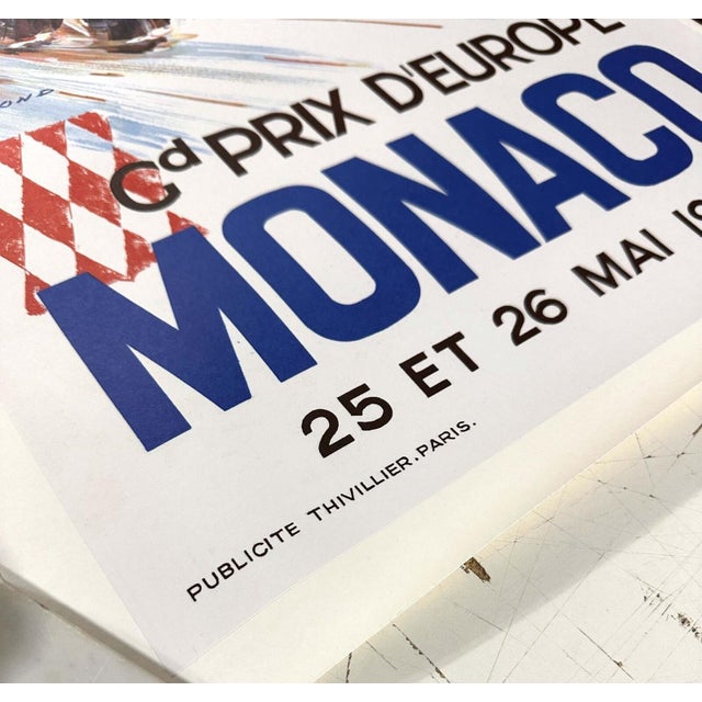1960s Monaco Grand Prix 1963 Beligond Vintage French Automobile Racing Poster For Sale - Image 5 of 5