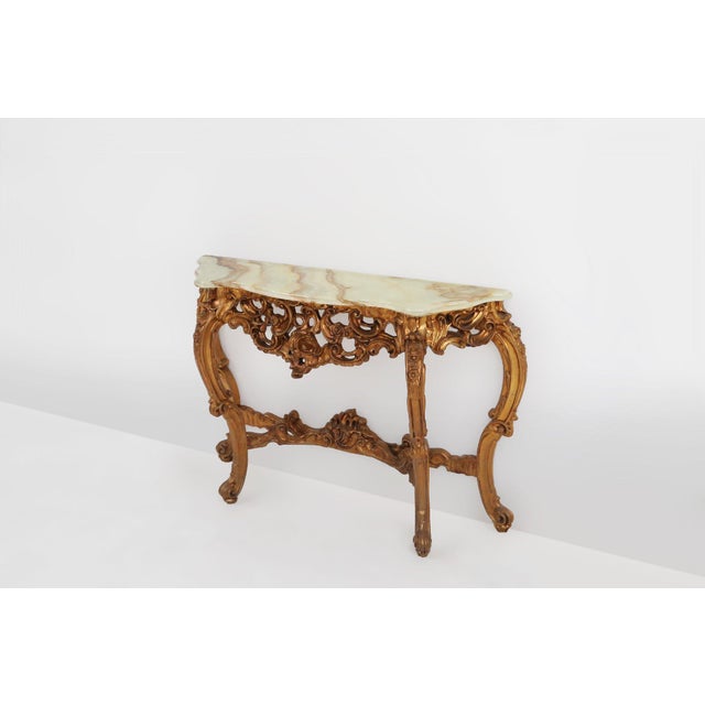 Louis XV Style Console with Marble Top, France, 1970s For Sale - Image 6 of 17
