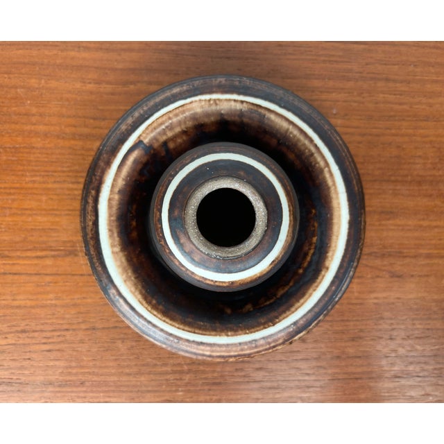 Mid-Century Modern Danish Studio Pottery Candleholder by Lise Eder for Lise Keramik, 1960s, in Very Good conditions....
