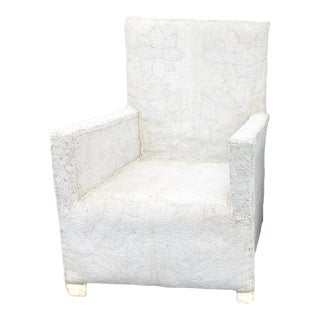 African Yoruba White Beaded Nobility Club Chair Nigeria For Sale