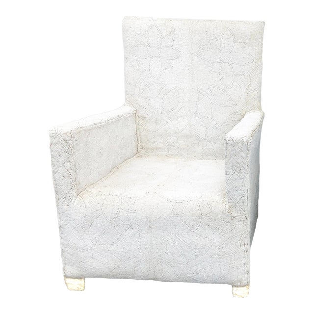 African Yoruba White Beaded Nobility Club Chair Nigeria Chairish