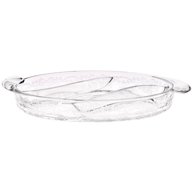 Fostoria Glass Company Fostoria Etched Glass Dish For Sale - Image 4 of 4