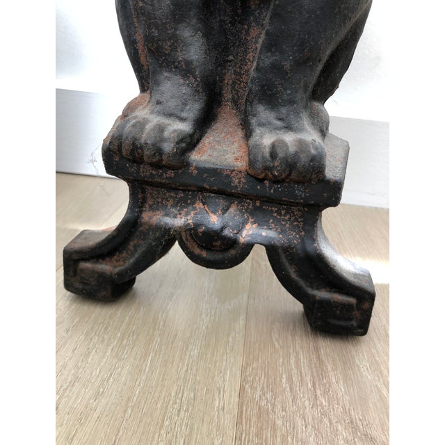 Early 20th Century Cast Iron French Bulldog Fireplace Andirons Set of