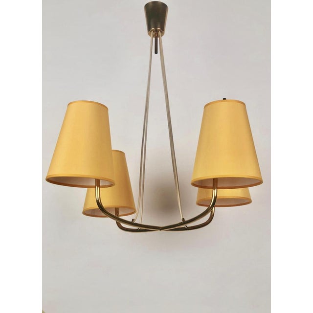 Austrian Chandelier in Brass attributed to J. T. Kalmar, 1940s For Sale - Image 9 of 10
