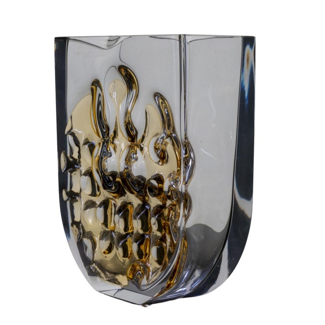 Large Cut-Glass Vase by Ladislav Oliva for Exbor, 1970 For Sale - Image 8 of 8