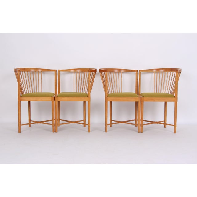 Green Armchairs by Børge Mogensen for Søborg Møbelfabrik, 1970s, Set of 4 For Sale - Image 8 of 8