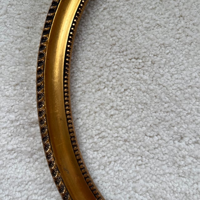 Vintage Giltwood Style Oval Picture Frame With Beaded and Rope Trim - 8.5" X 11.25" For Sale - Image 11 of 11