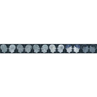 Salvatore Travascio, Face to Face 2, Acrylic on Paper, 2009 For Sale