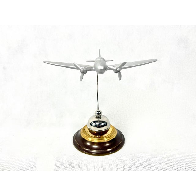 Silver Miniature Figurine with Heinkel He-111 Plane, 1940s For Sale - Image 8 of 15