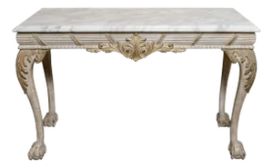 Marble Top Console With White Marble Top