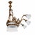 Liberty Chandelier in Gilded Bronze and Glass, 1890s For Sale - Image 6 of 7