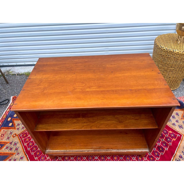 Mid-Century Modern 1950s Mid-Century Solid Cherry Willits Double Sided Low Bookcase For Sale - Image 3 of 9