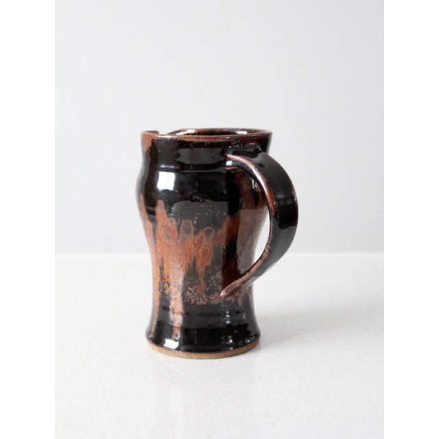 Vintage Rustic Studio Pottery Pitcher For Sale - Image 9 of 18