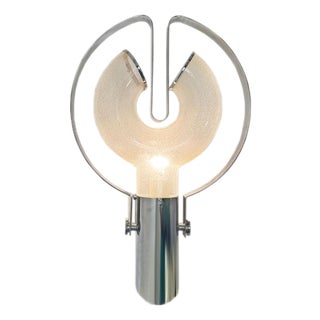 Italian Space Age Chrome and Glass Wall Sconce by Aldo Nason for Mazzega For Sale