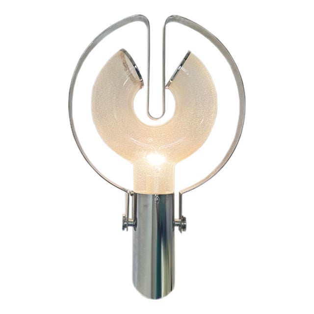 Italian Space Age Chrome and Glass Wall Sconce by Aldo Nason for Mazzega For Sale