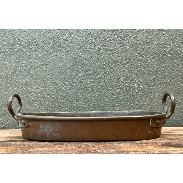 Copper Vintage Patinated Copper Pan For Sale - Image 8 of 12