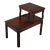 Mid Century Mahogany 2 Tier Tooled Leather Parlor Side Accent Step Table For Sale