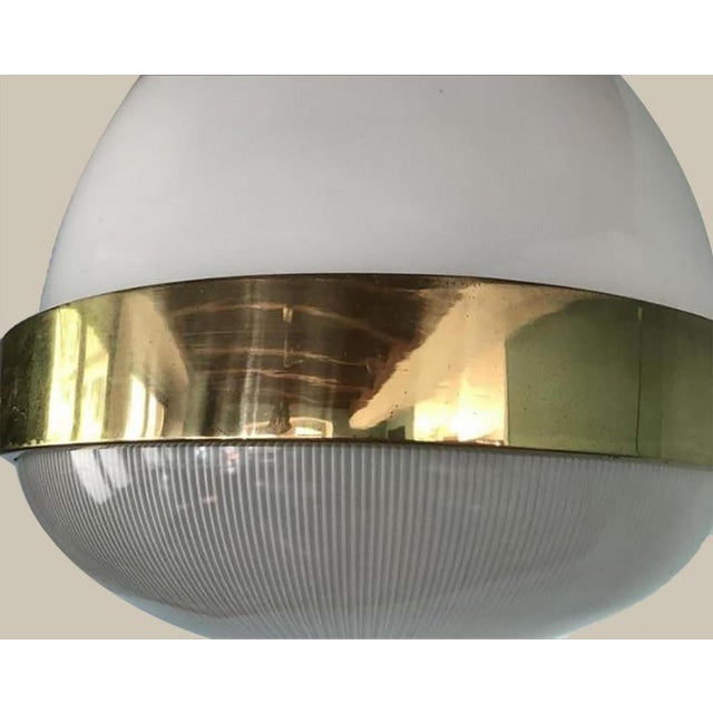 Pair of delta pendant light large model designed by sergio mazza for artemide in the 1960s. Illuminates beautifully....