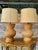 Late 20th Century Pair of Vintage Sculptural Woven Rattan Table Lamps With Original Shades For Sale - Image 5 of 12
