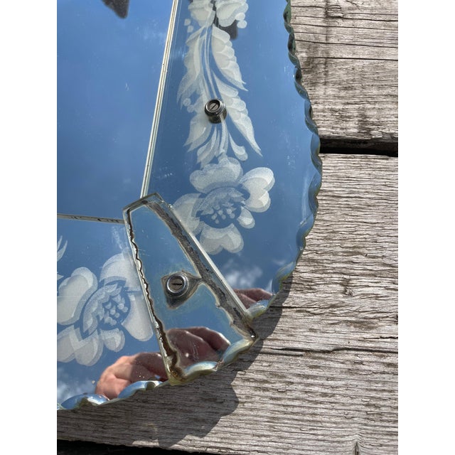 Venetian Mirror with Flowers, 1950s For Sale - Image 4 of 7