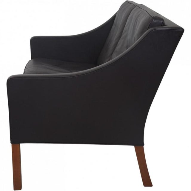 Model 2208 2-Seater Sofa in Black Leather by Børge Mogensen, 1990s For Sale - Image 15 of 18