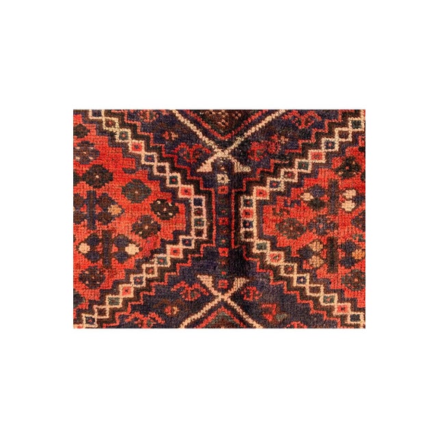 Authentic Hand Knotted Vintage SHRZ Pictorial Wool Area Rug 7.10 X 4.11 Ft For Sale - Image 9 of 13