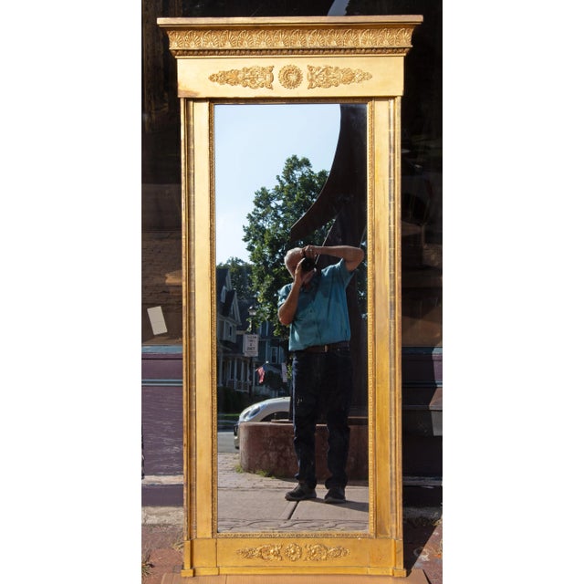 Wood 1820s French Neoclassical Giltwood and Gilt-Gesso Pier Mirror For Sale - Image 7 of 7