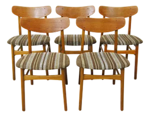 Vintage Danish Dining Chairs in Teak, 1960s, Set of 5