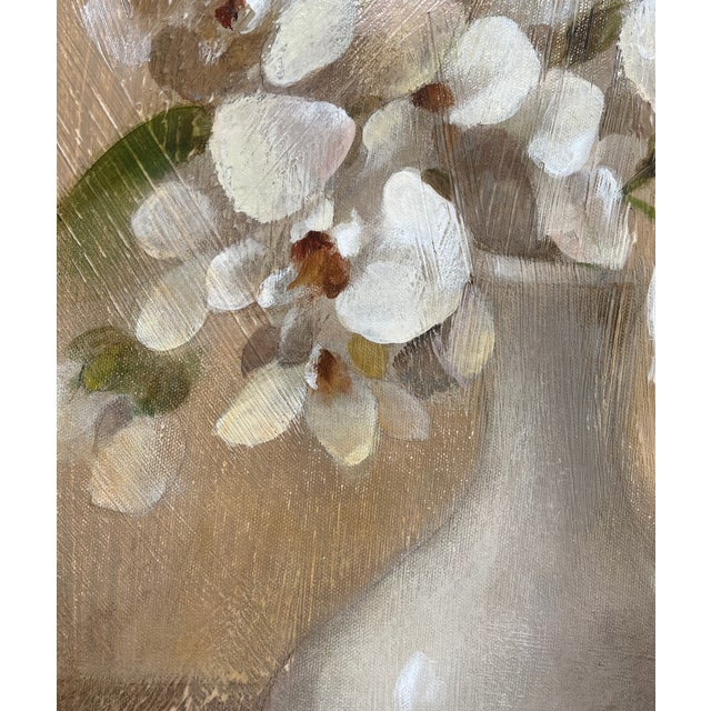 2020s Cluster of Orchids, Original Acrylic Painting For Sale - Image 5 of 6