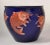 Chinoiserie Vintage Marked Chinese Porcelain Floral Planter Blue & White Golden Koi Fish For Sale - Image 3 of 12