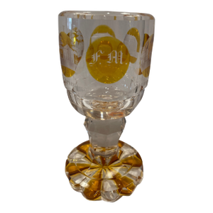 Antique Bohemian Amber German Goblet