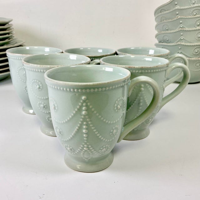 Art Nouveau Americana Lenox French Perle Ironstone Dinnerware - Set of 23 For Sale - Image 15 of 18