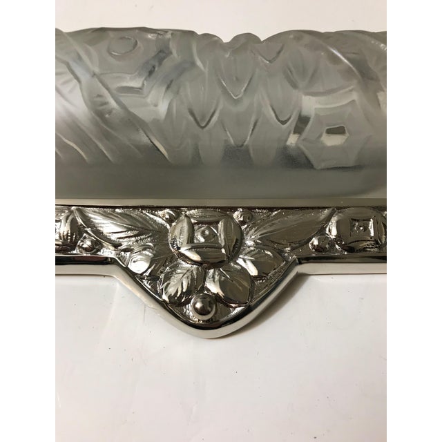 Silver Schneider French Art Deco Floral Wall Sconces - a Pair For Sale - Image 8 of 13