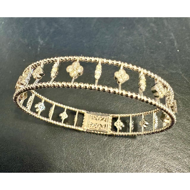 2 Ct Brilliant Cut Diamond Metro Women 14 Kt White Gold Diamond Bangle Bracelet For Sale - Image 17 of 18