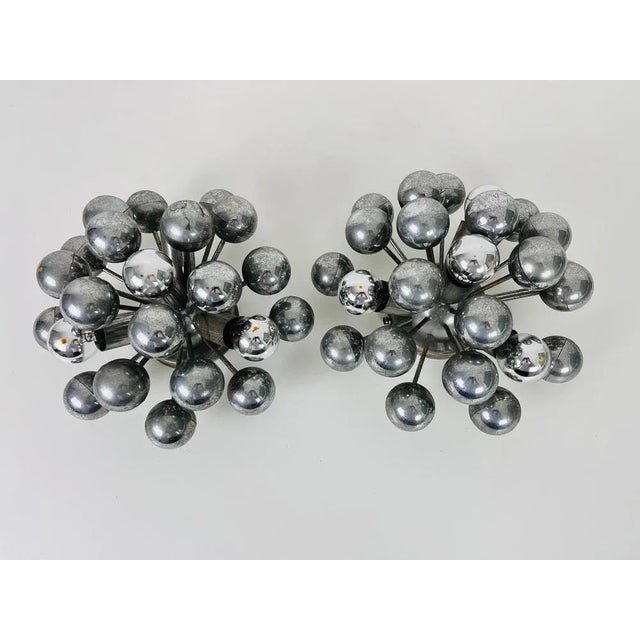 1970s Space Age Chrome Flush Mounts attributed to Cosack Leuchten, Germany, 1970s, Set of 2 For Sale - Image 5 of 13